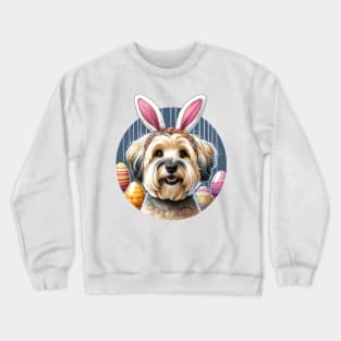 Dandie Dinmont Terrier Celebrates Easter with Bunny Ears Crewneck Sweatshirt